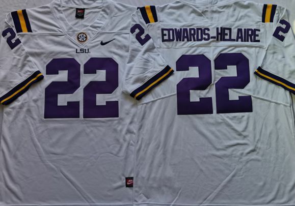 Men LSU Tigers #22 Edwards-Helaire White Nike 2025 NCAA Jersey